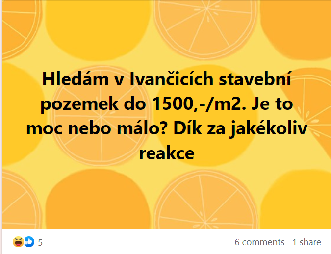 Město Ivančice prodává zastavitelné pozemky i za 1384,-/m2 - chlubit se tím ale nechtějí - starosta si za cenou stojí a dává svoji hlavu "na špalek"